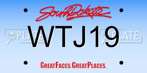 WTJ19 South Dakota License Plate