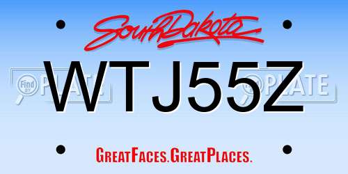 WTJ55Z South Dakota License Plate