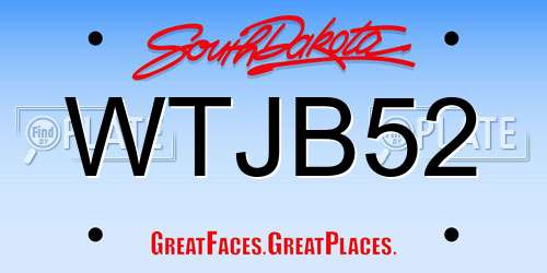 WTJB52 South Dakota License Plate