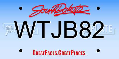 WTJB82 South Dakota License Plate