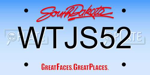 WTJS52 South Dakota License Plate