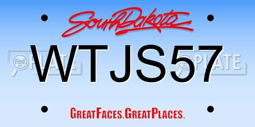 WTJS57 South Dakota License Plate