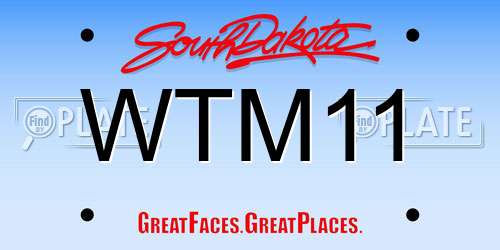 WTM11 South Dakota License Plate