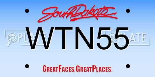 WTN55 South Dakota License Plate