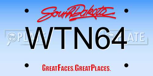 WTN64 South Dakota License Plate