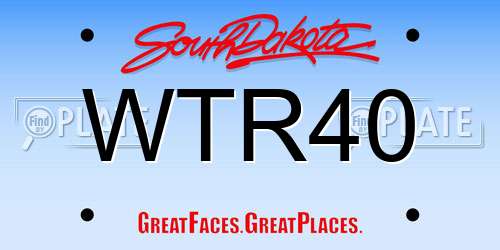 WTR40 South Dakota License Plate