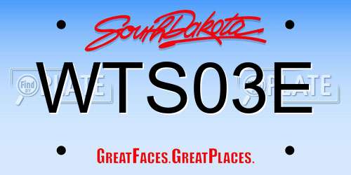 WTS03E South Dakota License Plate