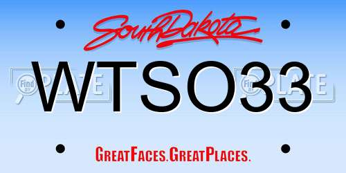 WTSO33 South Dakota License Plate