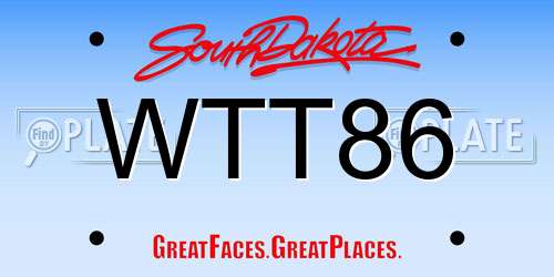 WTT86 South Dakota License Plate