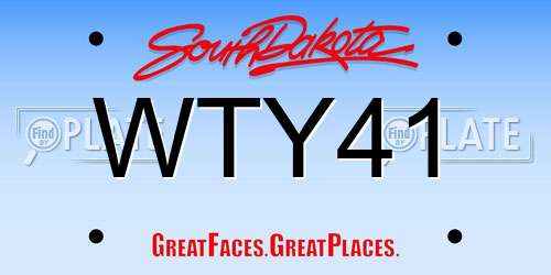WTY41 South Dakota License Plate