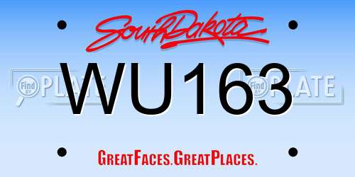 WU163 South Dakota License Plate