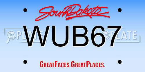 WUB67 South Dakota License Plate
