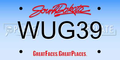 WUG39 South Dakota License Plate