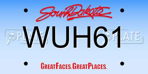 WUH61 South Dakota License Plate
