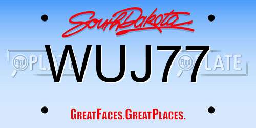 WUJ77 South Dakota License Plate