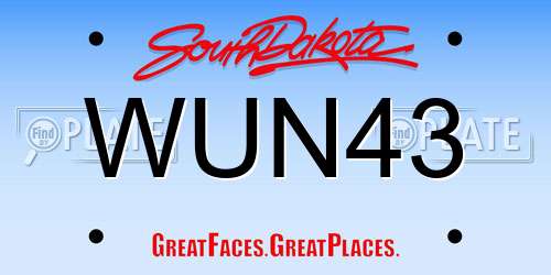 WUN43 South Dakota License Plate