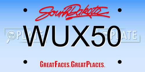 WUX50 South Dakota License Plate