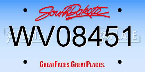 WV08451 South Dakota License Plate