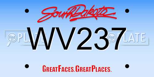 WV237 South Dakota License Plate