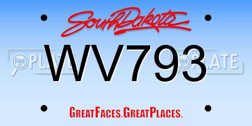 WV793 South Dakota License Plate