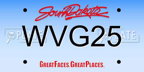 WVG25 South Dakota License Plate