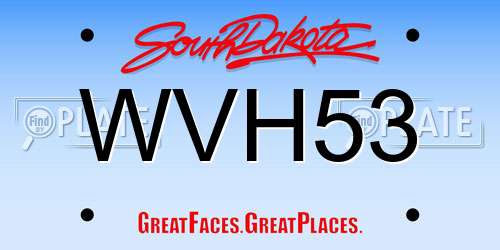 WVH53 South Dakota License Plate