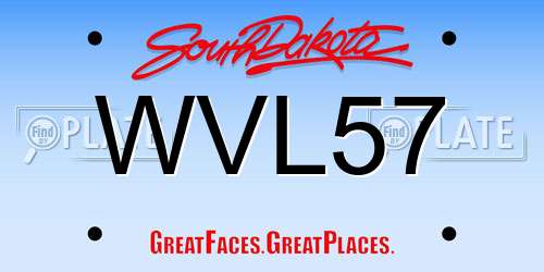 WVL57 South Dakota License Plate
