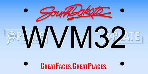WVM32 South Dakota License Plate