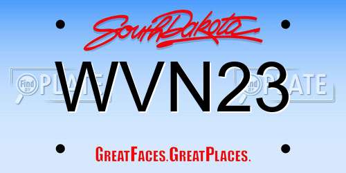 WVN23 South Dakota License Plate