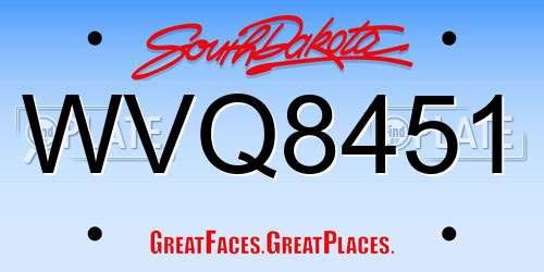 WVQ8451 South Dakota License Plate