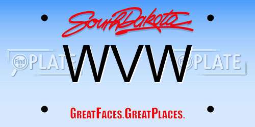WVW South Dakota License Plate