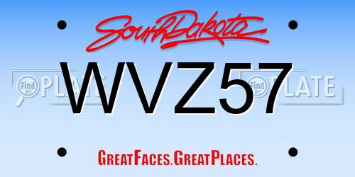 WVZ57 South Dakota License Plate
