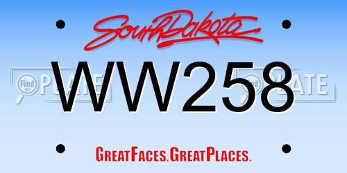 WW258 South Dakota License Plate
