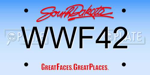 WWF42 South Dakota License Plate