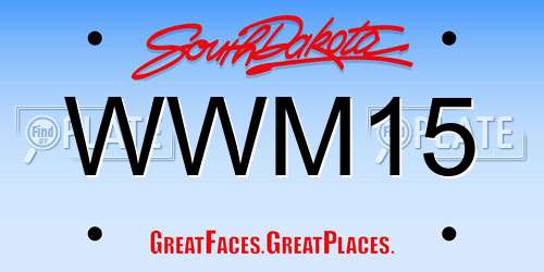WWM15 South Dakota License Plate