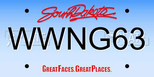 WWNG63 South Dakota License Plate