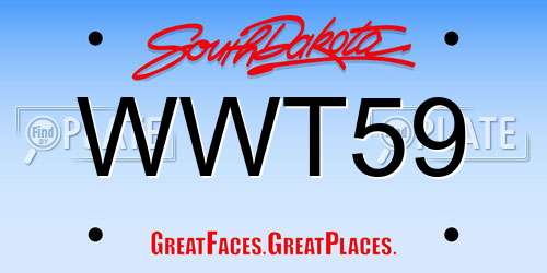 WWT59 South Dakota License Plate