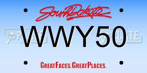 WWY50 South Dakota License Plate