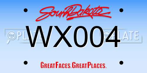 WX004 South Dakota License Plate