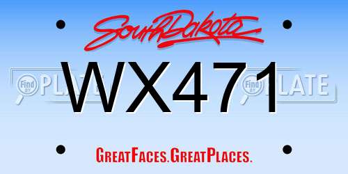WX471 South Dakota License Plate