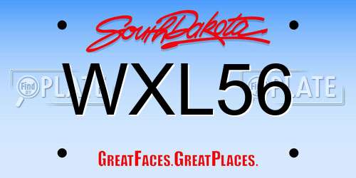 WXL56 South Dakota License Plate