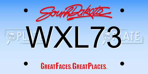 WXL73 South Dakota License Plate