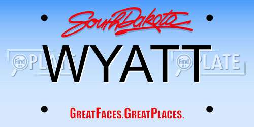 WYATT South Dakota License Plate