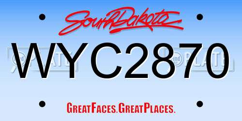 WYC2870 South Dakota License Plate