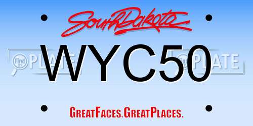 WYC50 South Dakota License Plate