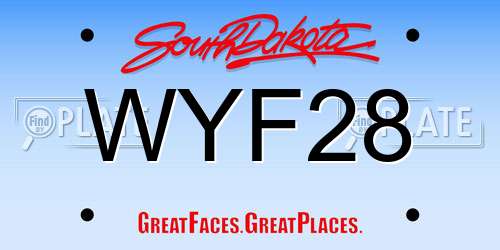 WYF28 South Dakota License Plate