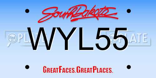 WYL55 South Dakota License Plate