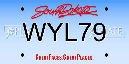 WYL79 South Dakota License Plate