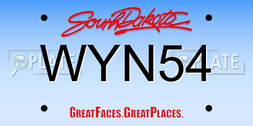 WYN54 South Dakota License Plate