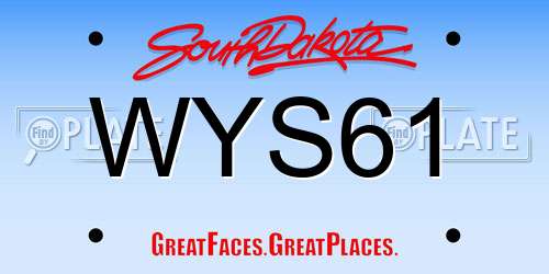 WYS61 South Dakota License Plate
